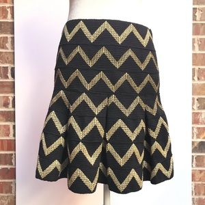 Petit Gateau Stretchy Zigzag Skater Mini Skirt